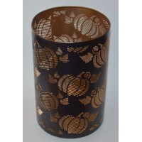 BATH BODY WORKS PUMPKINS BROWN METAL LARGE CANDLE HOLDER LUMINARY 3WICK 14.5 10" 667542524922  122568459653
